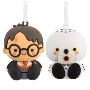 Hallmark Harry Potter and Hedwig Ornaments - Black, White, Red
